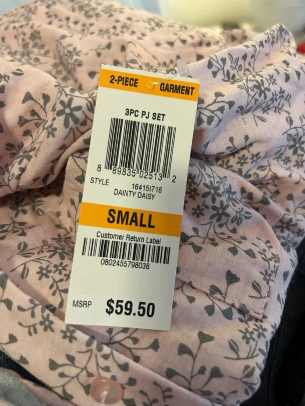 Women’s Pink Floral Pajama Set with Slippers - Brand: